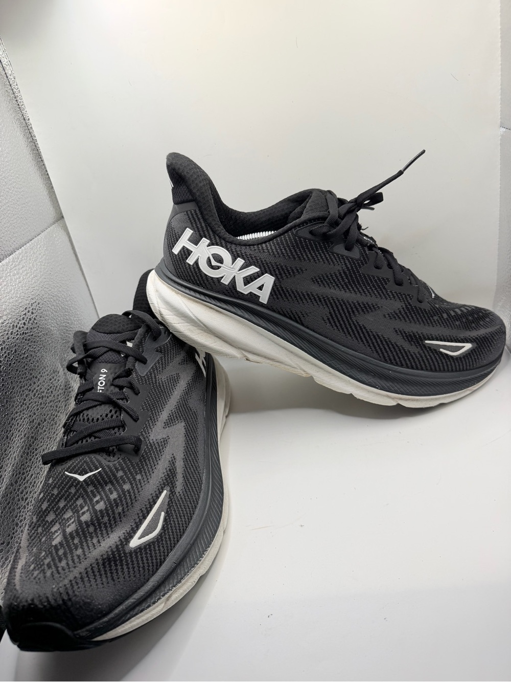 Hoka Men's Black and White Road Running Shoes